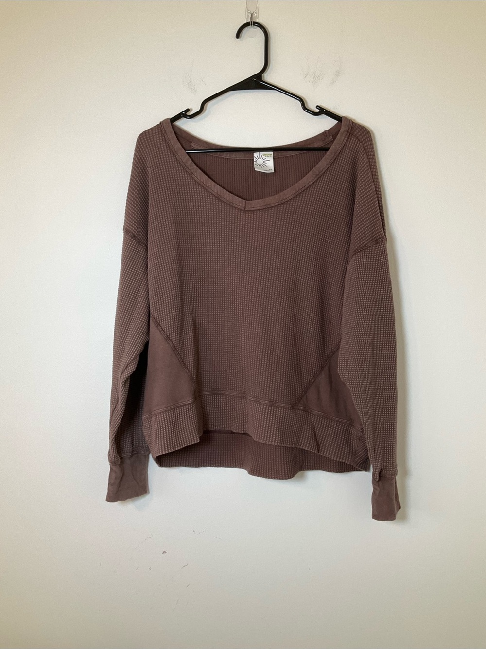 Offline by Aerie Waffle Knit Thumbhole Pullover Mauve Size Small